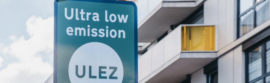 Ultra Low Emission Zone sign in street