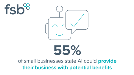 <center>55% believe AI could provide them with potential benefits. </center>