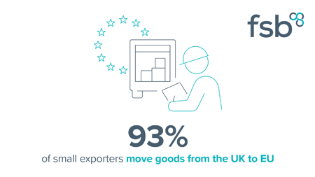 <center>[Image text]93%
of small exporters move
goods from the UK to EU
 </center>