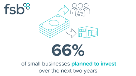 <center>[Image text] 66% of small businesses planned
to invest over the next
two years
 </center>