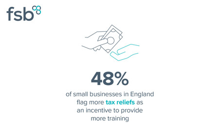 <center>[Image text] 48% of small businesses in England flag more tax reliefs as an incentive to provide more training</center>