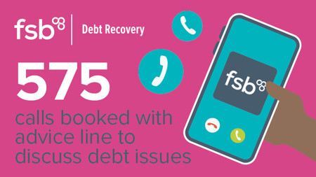 575 calls booked with advice line to discuss debt issues 